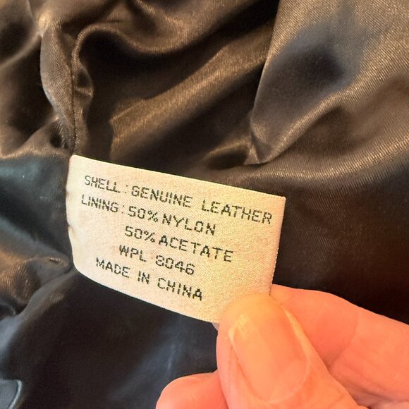 Men’s Black Genuine Leather Bomber Jacket | Size Large | Classic Zip Front Coat - Picture 2 of 5